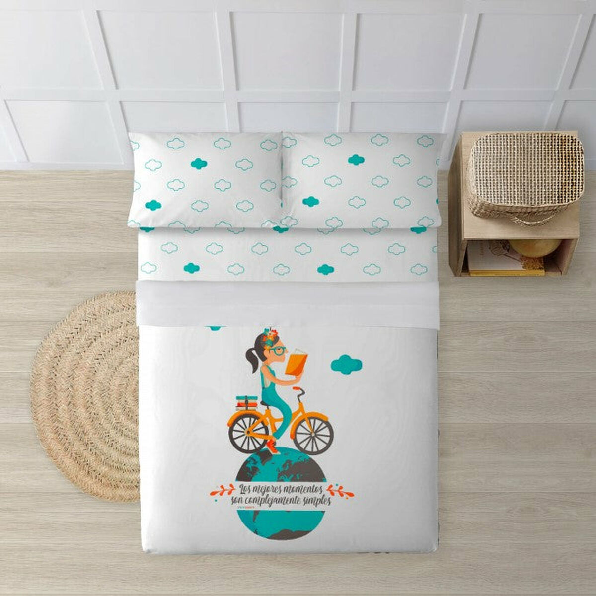 Bedding set Decolores Bici Multicolour