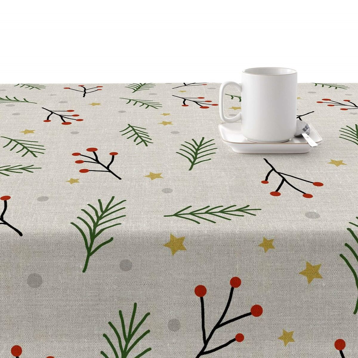 Stain-proof resined tablecloth Belum Merry Christmas Multicolour 250 x 150 cm