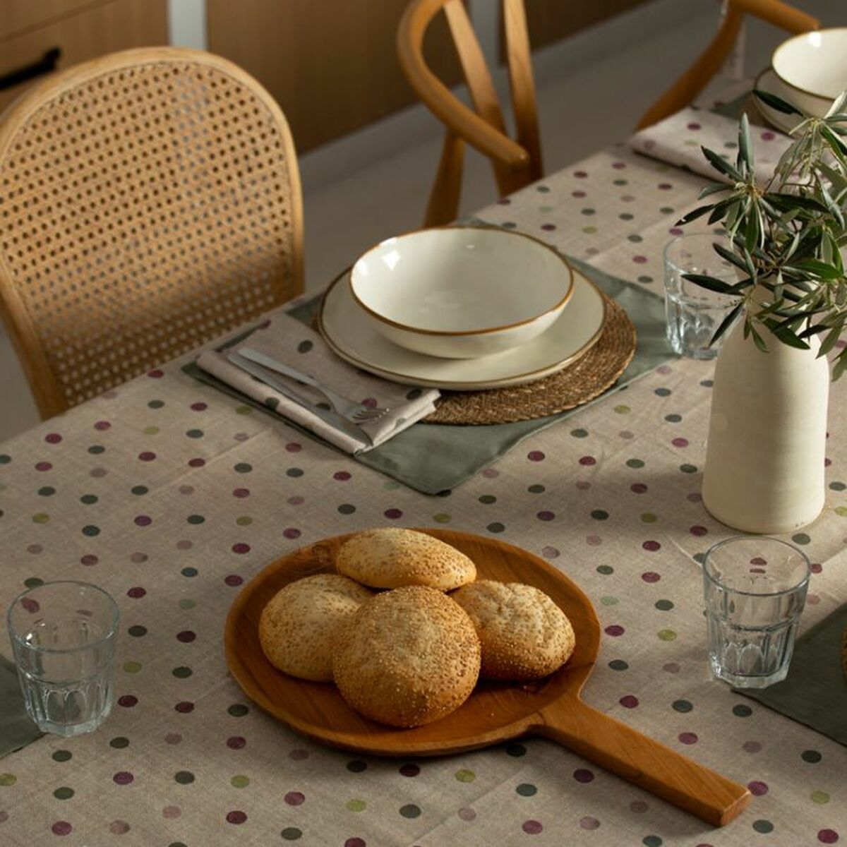 Stain-proof tablecloth Belum 0119-19 Beige Multicolour 180 x 250 cm Spots XL