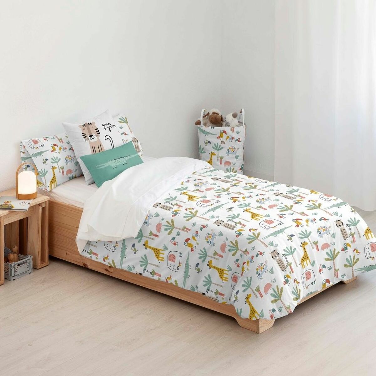 Nordic cover Kids&Cotton Jeddah Small White Mint 175 Threads 180 x 220 cm 180 x 240 cm