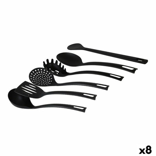 Kitchen Utensils Set Quttin Quttin Black (6 Pieces) (8 Units) (6 pcs) Quttin