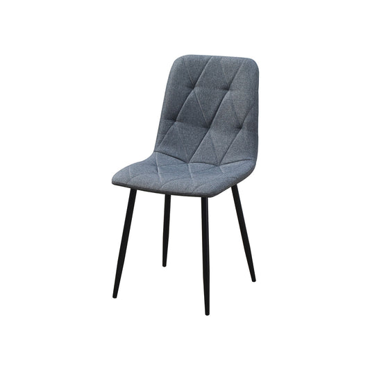 Chair Romimex Black Grey Metal Cloth MDF Wood 53 x 89 x 43 cm