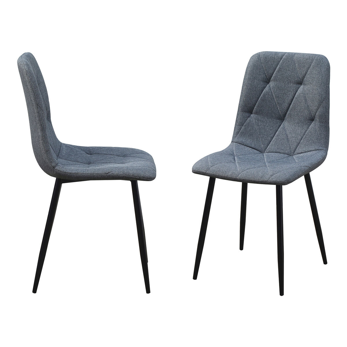 Chair Romimex Black Grey Metal Cloth MDF Wood 53 x 89 x 43 cm