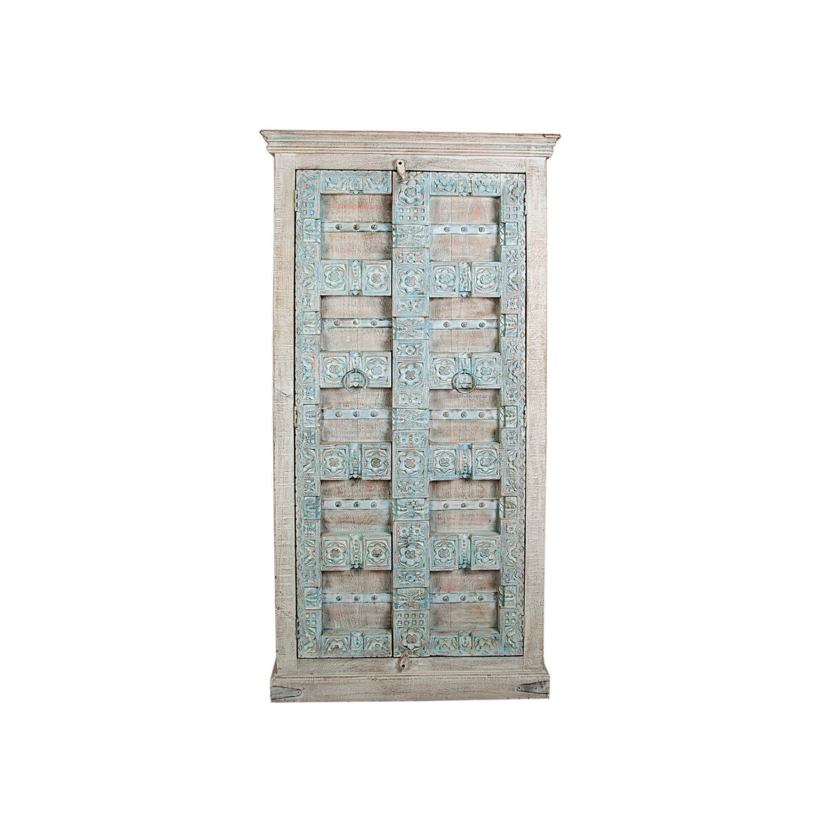 Cupboard Romimex Beige Mango wood 90 x 180 x 40 cm