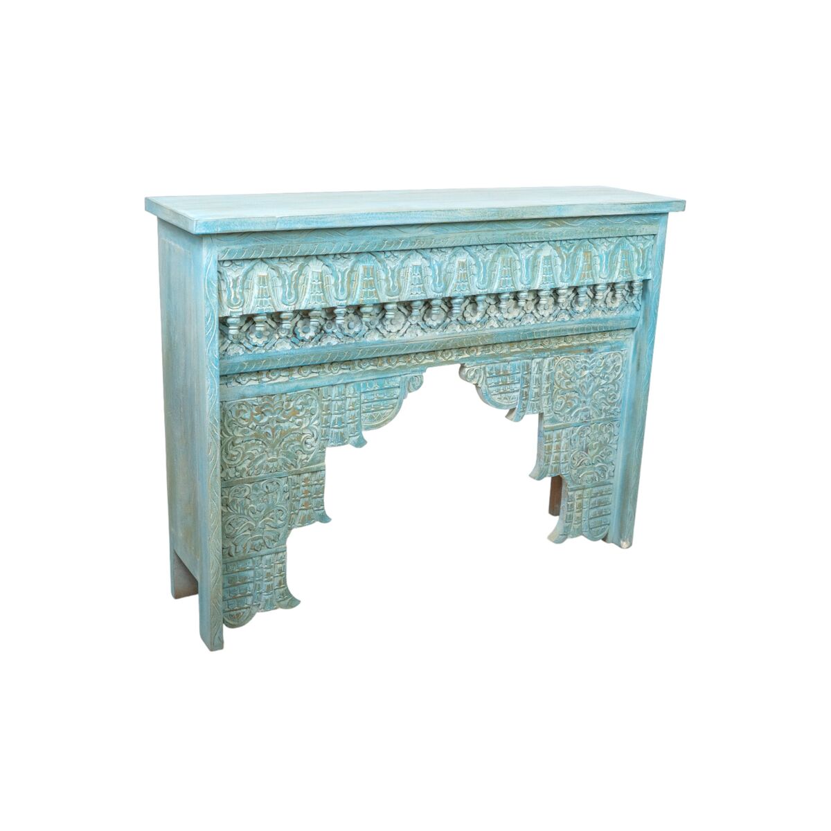 Console Romimex Turquoise Mango wood 120 x 90 x 30 cm Romimex