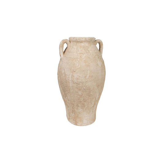 Vase Romimex White Terracotta 21 x 37 x 21 cm With handles