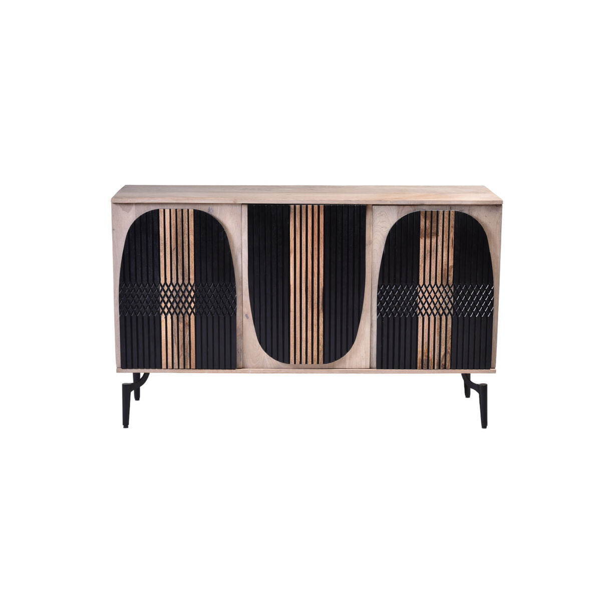 Sideboard Romimex Black Natural Mango wood 40 x 77 x 135 cm