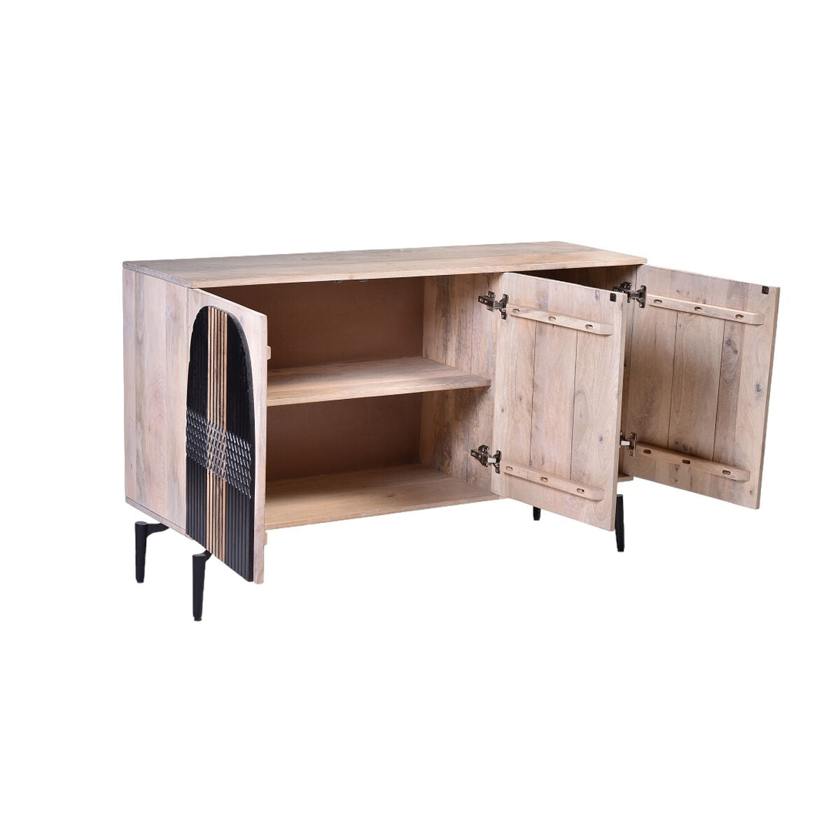 Sideboard Romimex Black Natural Mango wood 40 x 77 x 135 cm