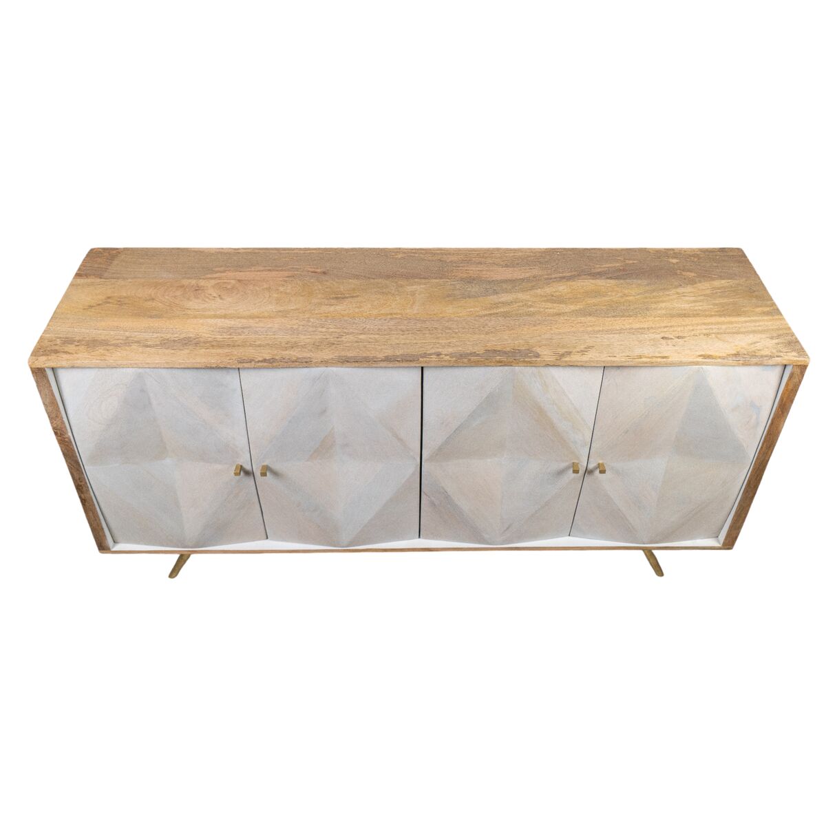 Sideboard Romimex White Natural Mango wood 41 x 77 x 152 cm Romimex