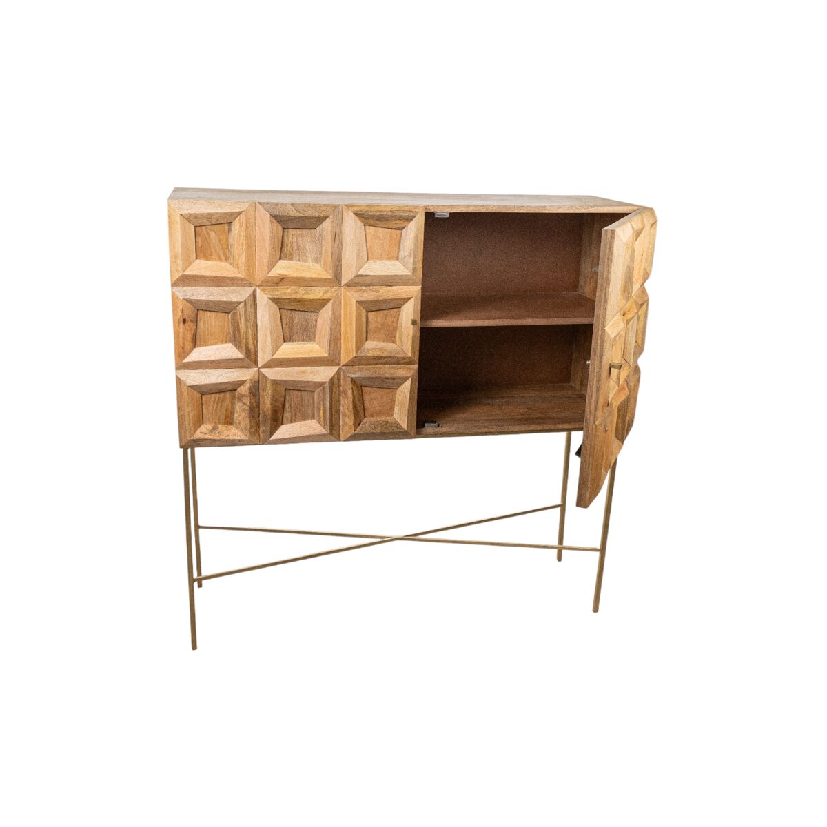 Sideboard Romimex Brown Golden Mango wood 44 x 122 x 122 cm