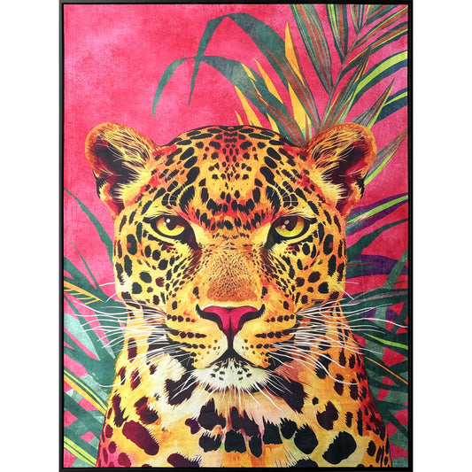 Painting Romimex Velvet MDF Wood Leopard 103 x 143 x 4 cm