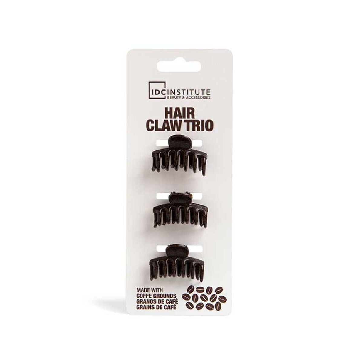 Hair clips IDC Institute ECO HAIR CLAW Dark brown 3 Pieces 3 Units