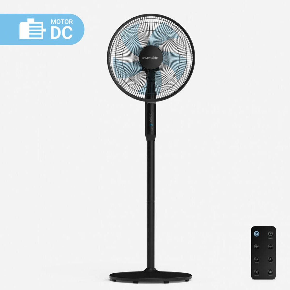 Freestanding Fan Universal Blue ZERMATT 3025B Black