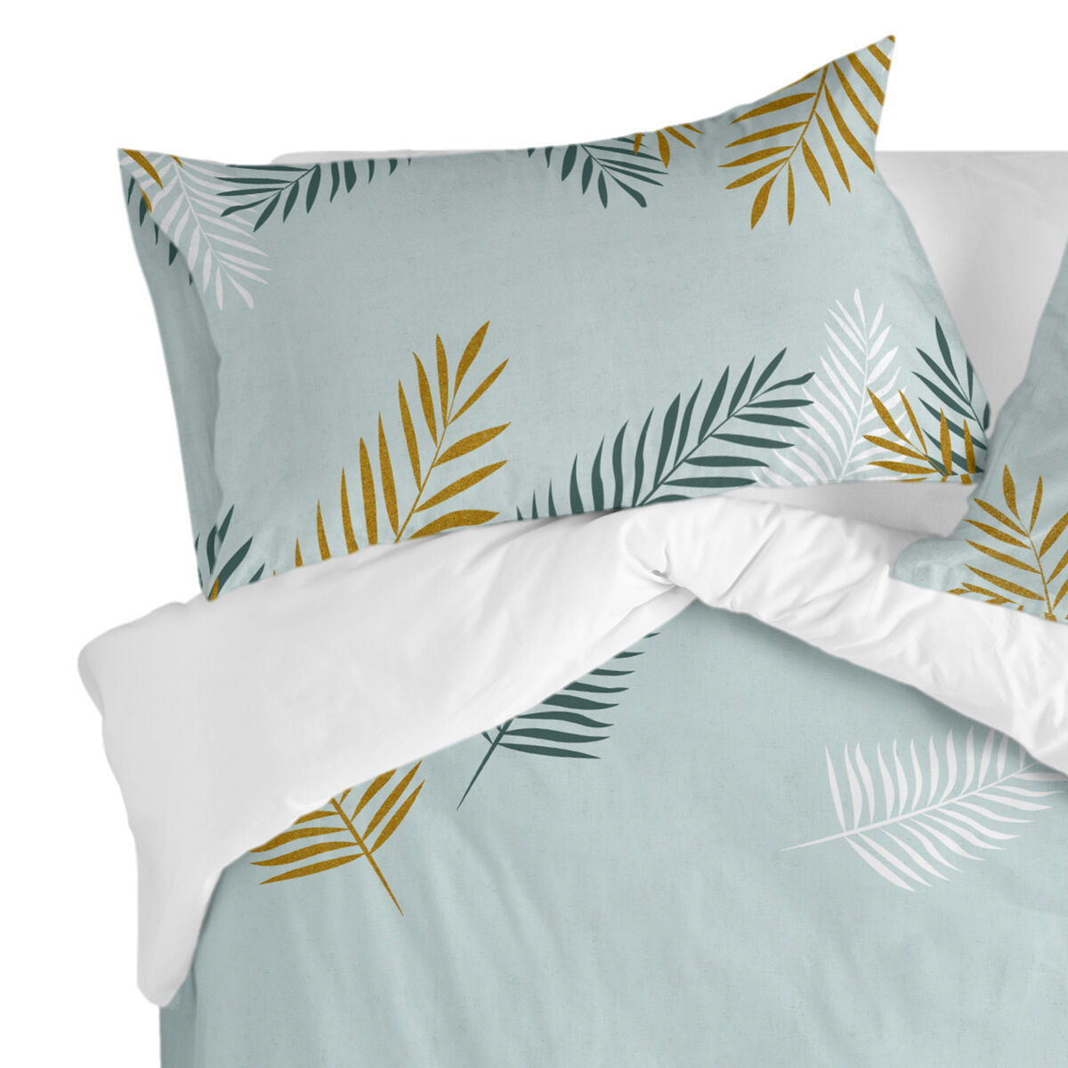 Pillowcase HappyFriday Blanc Foliage Mint Multicolour 50 x 75 cm (2 Units)