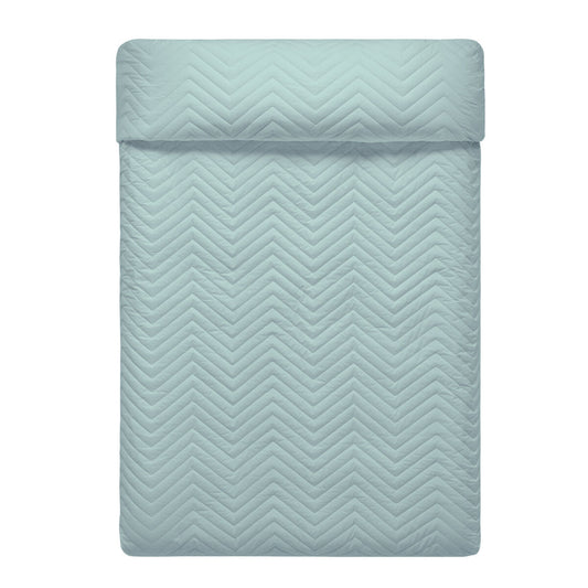 Reversible Bedspread HappyFriday Basic Arista Navy Blue Mint 270 x 260 cm