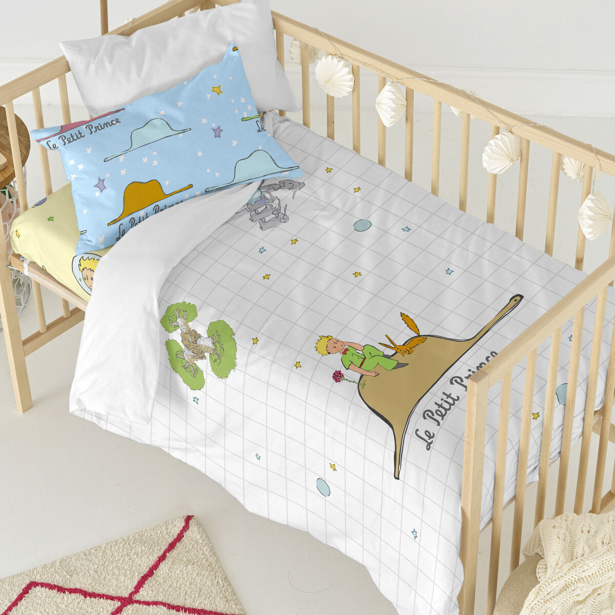 Duvet cover set HappyFriday Le Petit Prince Imagination Multicolour Baby Crib 2 Pieces