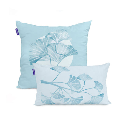 Set of cushion covers HappyFriday Blanc Ginkgo Multicolour 2 Pieces HappyFriday