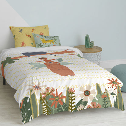 Duvet cover set HappyFriday Mr Fox Jungle life Multicolour Single 2 Pieces HappyFriday