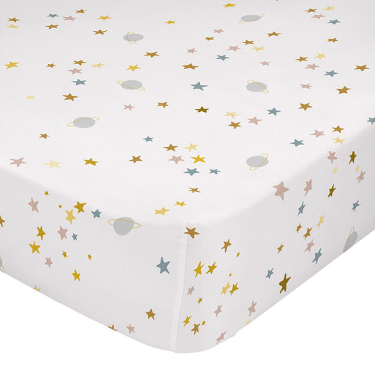 Fitted sheet HappyFriday Saturn Multicolour 105 x 200 x 32 cm