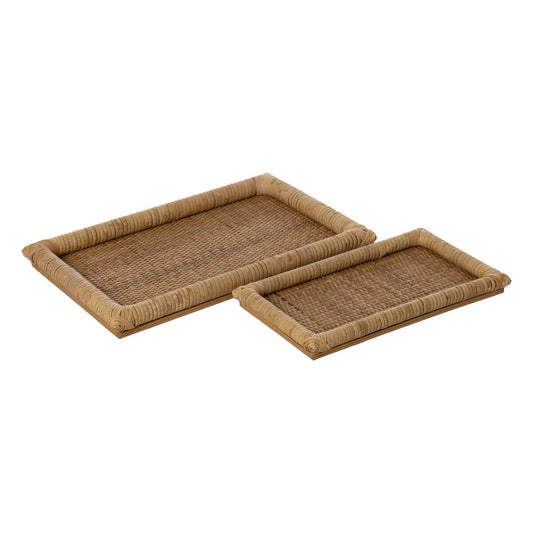 Välipalatarjotin Natural Rattan 47,5 x 30 x 4 cm (2 kpl)