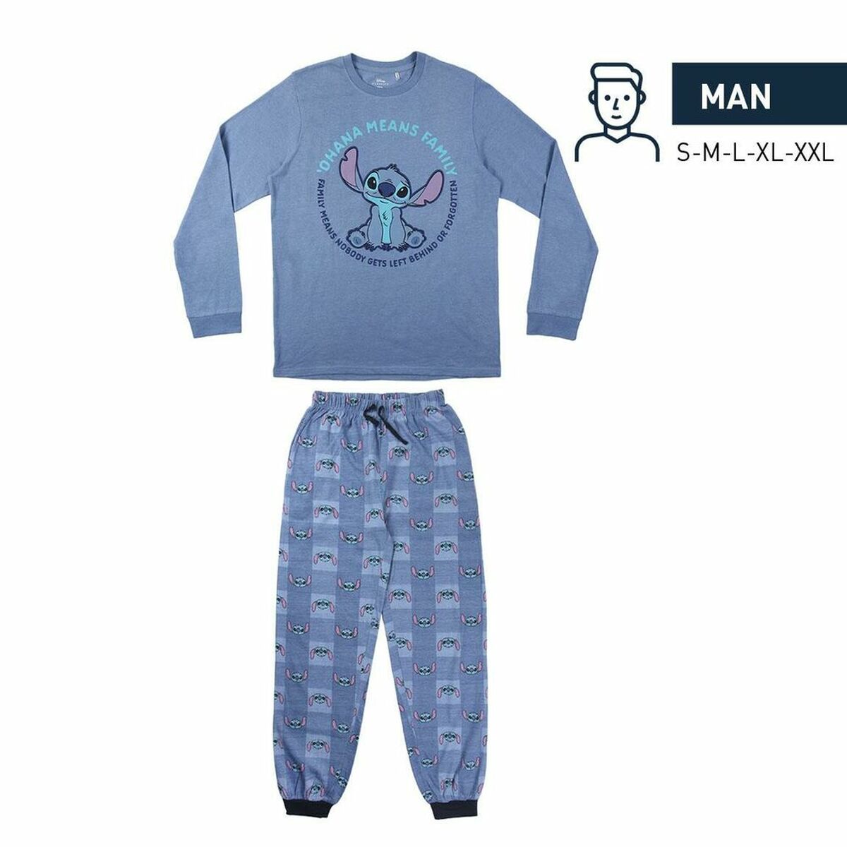 Pyjama Stitch Men Blue (Adults)