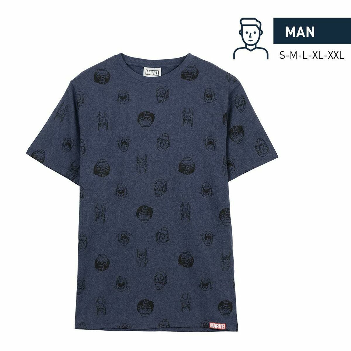 Men’s Short Sleeve T-Shirt Marvel Dark blue Adults