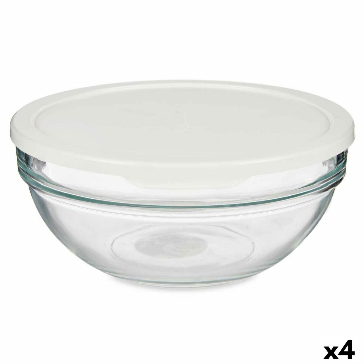 Pyöreä lounaslaatikko kannella Chefs White 1 135 L 17,2 x 7,6 x 17,2 cm (4 yksikköä)