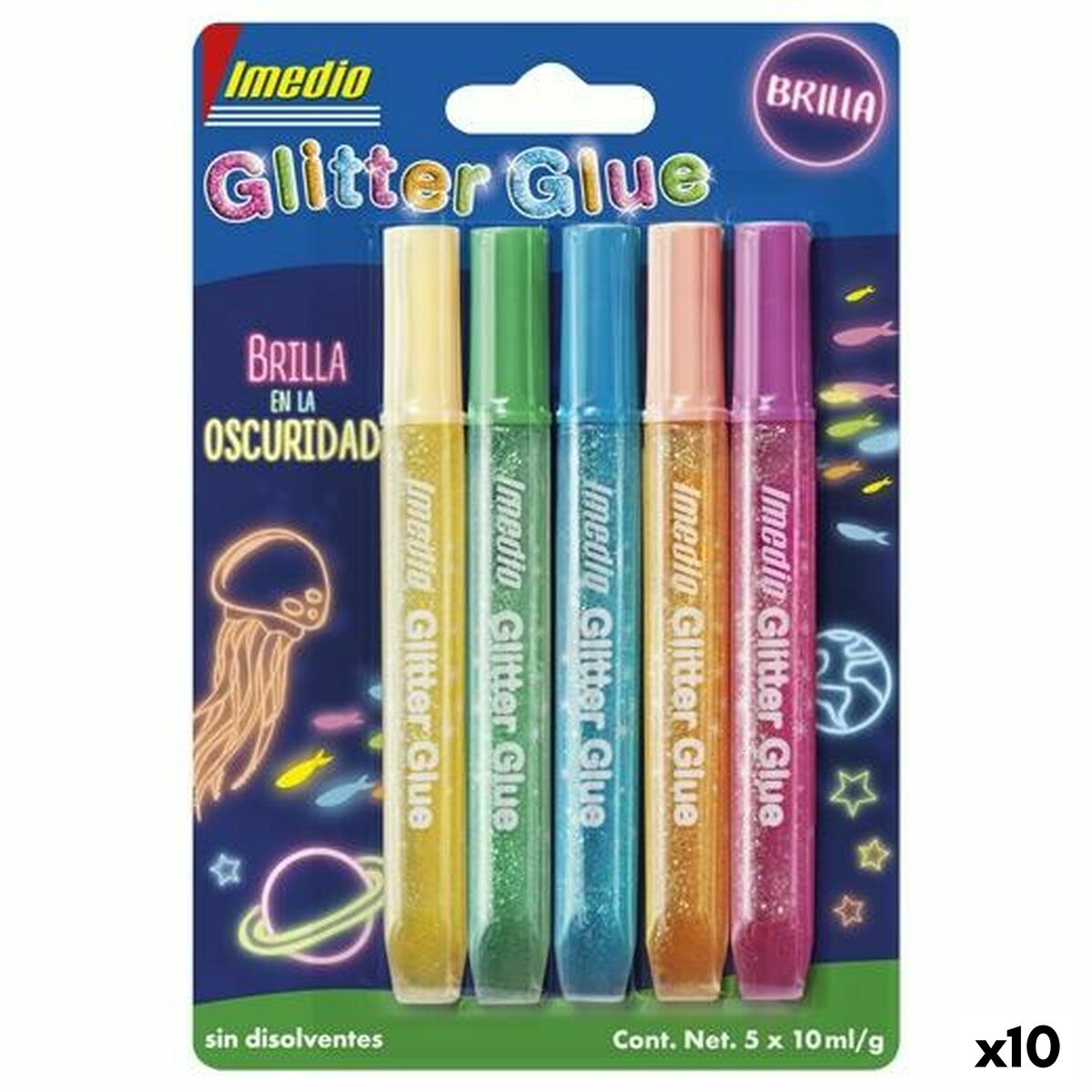 Glue Imedio Glow In The Dark Multicolour 10 ml