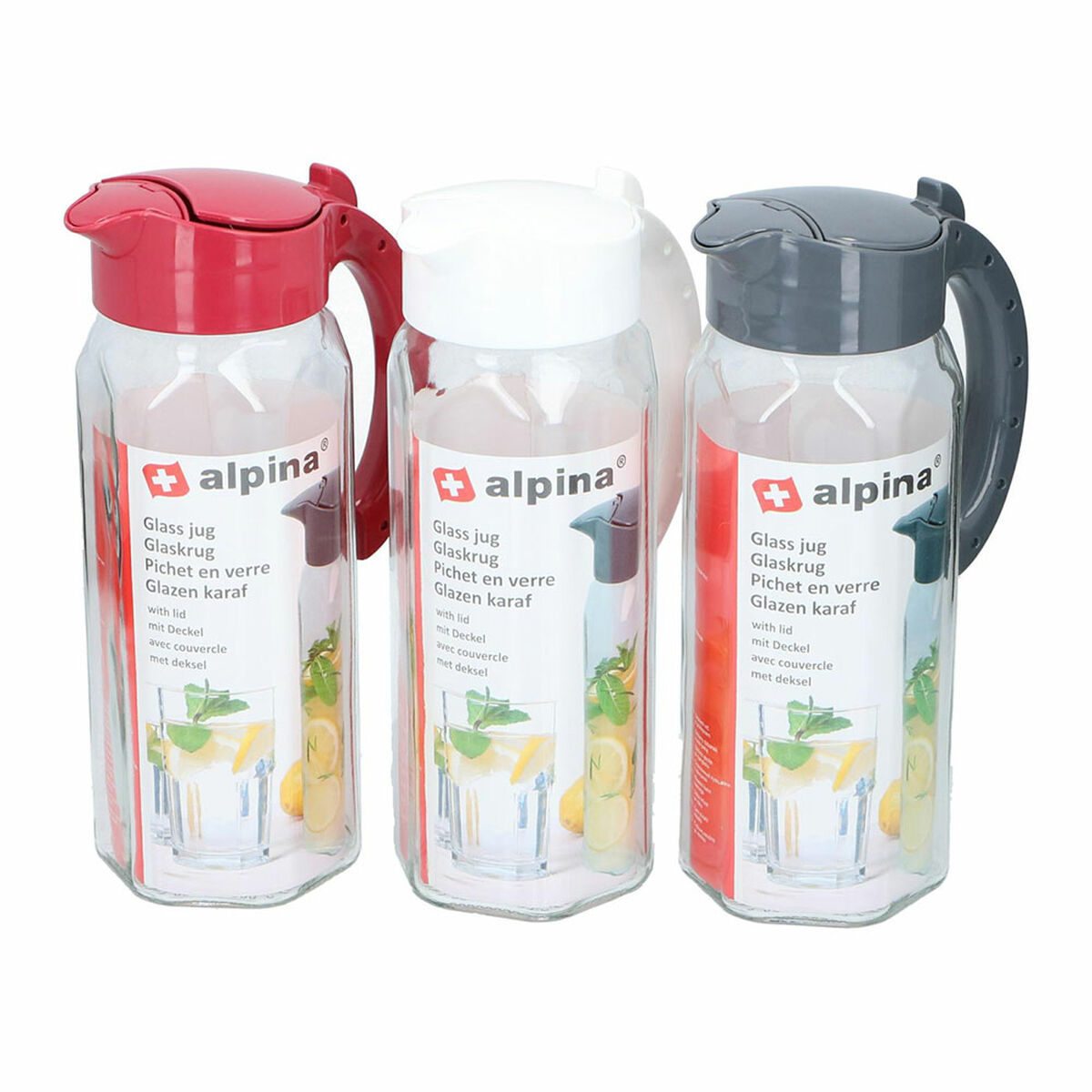 Läpinäkyvä lasikannu Alpina Crystal Plastic 1,5 L