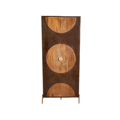 Cupboard Romimex Brown Metal Mango wood 75 x 180 x 45 cm