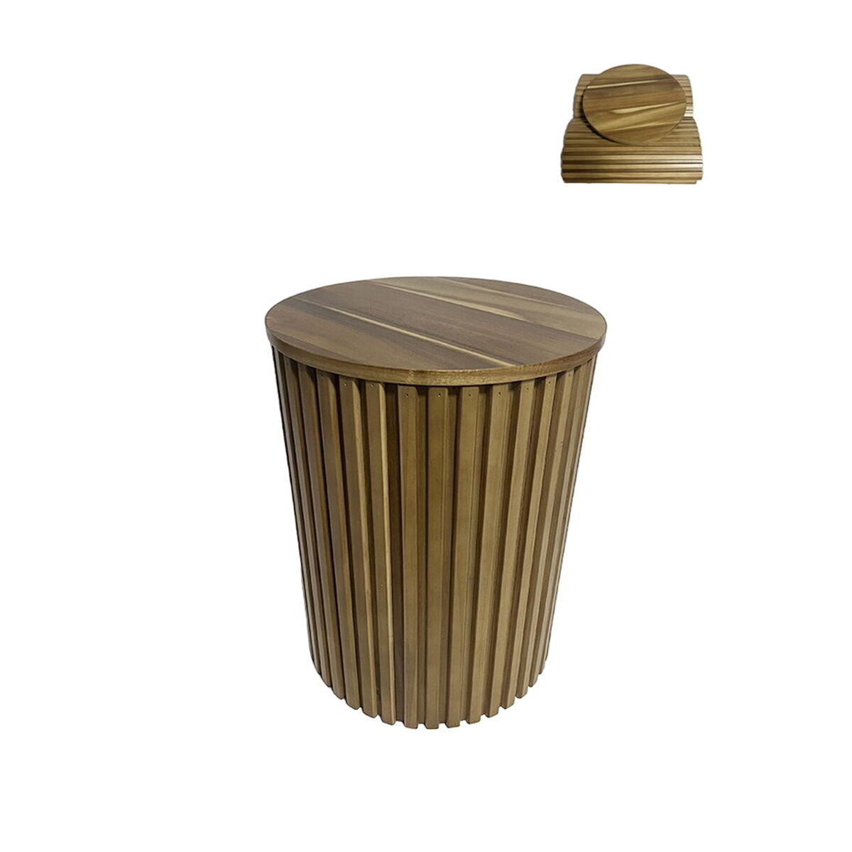 Side table Romimex Natural Acacia MDF Wood 41 x 53 x 41 cm