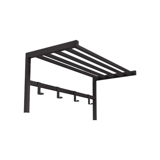 Coat rack with shelf Alexandra House Living Black Metal 69 x 32 x 34 cm