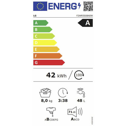 Washing machine LG F2WR5S08A0W 60 cm 1200 rpm 8 kg