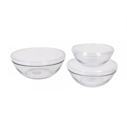 Set of bowls Duralex Lys Transparent With lid 3 Pieces