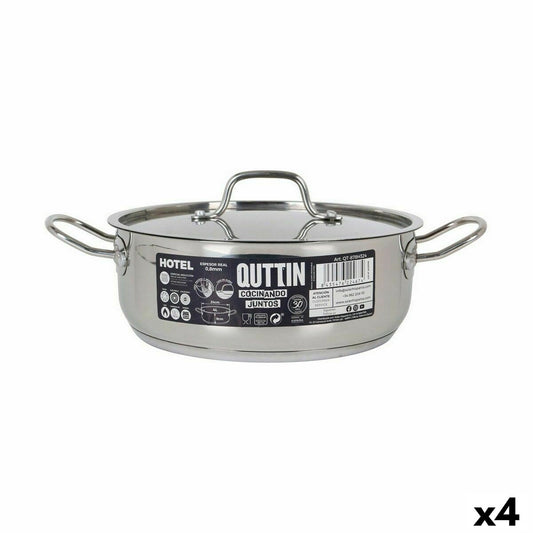 Casserole with lid Quttin Hotel Steel ø 24 x 9 cm (4 Units) Quttin