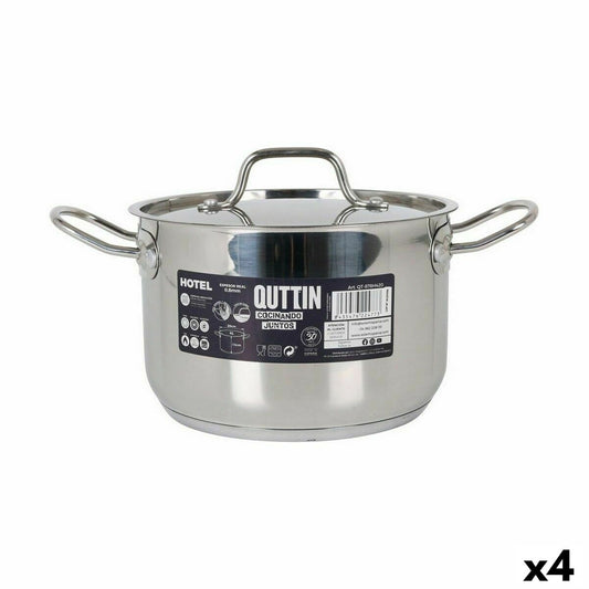 Casserole with Lid Quttin Hotel Steel ø 20 x 13 cm (4 Units) Quttin