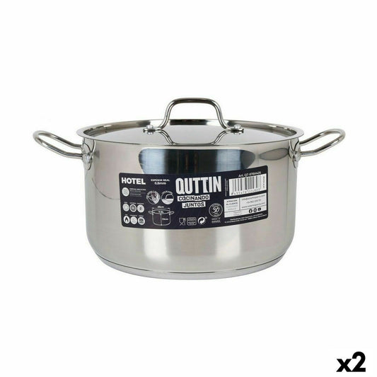 Casserole with Lid Quttin Hotel Steel ø 26 x 15 cm (2 Units) Quttin