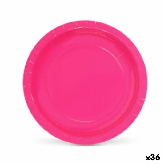 Lautasetti Algon Kertakäyttöinen pahvi Fuksia 20 x 20 x 1,5 cm (36 kpl)