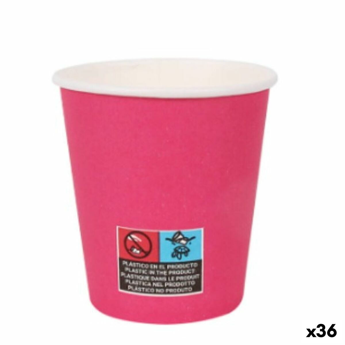 Lasisarja Algon Cardboard Kertakäyttöinen 200 ml Fuksia 36 Kpl (24 Kpl)