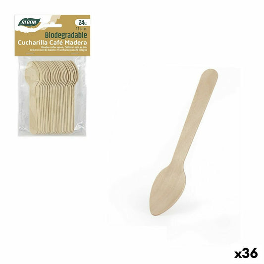 Lusikkasarja Algon Coffee Wood 24 kpl 11 cm (36 yksikköä)