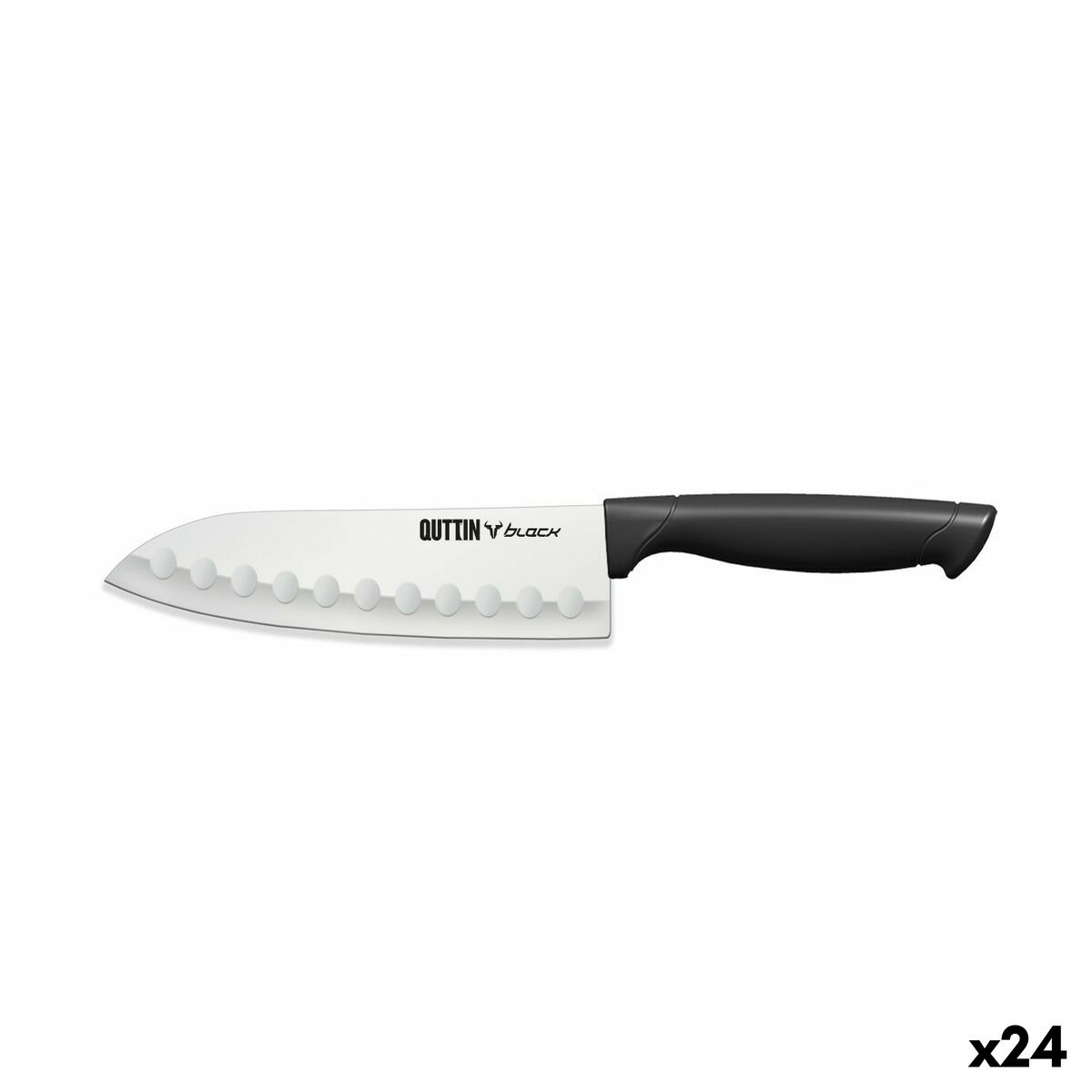 Keittiöveitsi Quttin Santoku musta 17 cm (24 kpl)