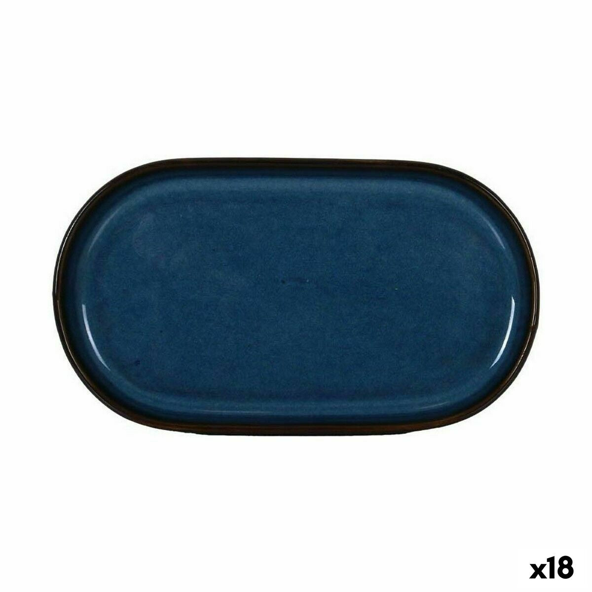 Välipalatarjotin La Mediterránea Chester Blue Ovaali 20 x 11 x 1,5 cm (18 yksikköä)