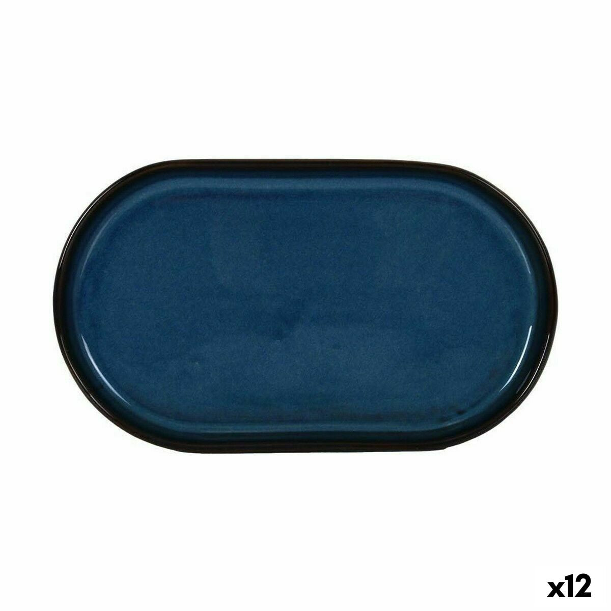 Välipalatarjotin La Mediterránea Chester Blue Ovaali 25,3 x 13,5 x 2,6 cm (12 yksikköä)