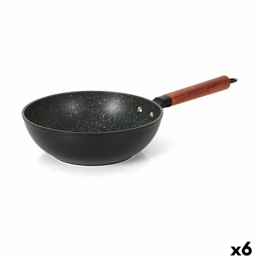 Wok-pannu Quttin Doha karkaistu alumiini 47 x 24 x 8 cm (6 yksikköä)