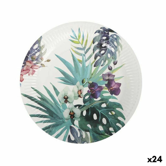 Lautasetti Algon Kertakäyttöinen pahvi Tropical 3 kpl 28 cm (24 yksikköä)