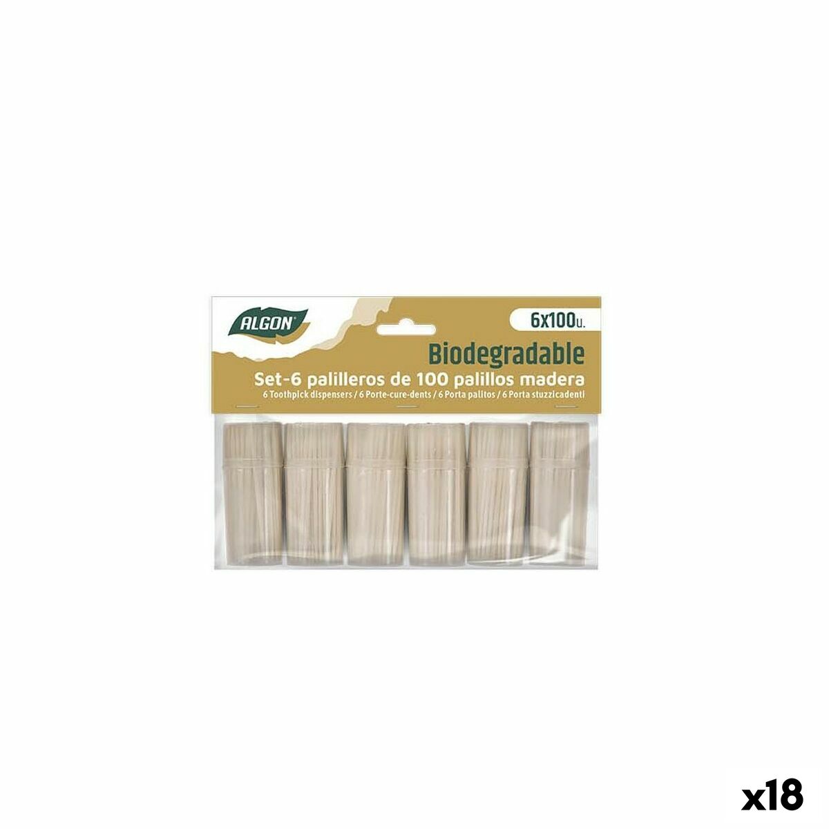 Tooth Picks Algon Wood 600 Pieces (18 Units) byKim Algon