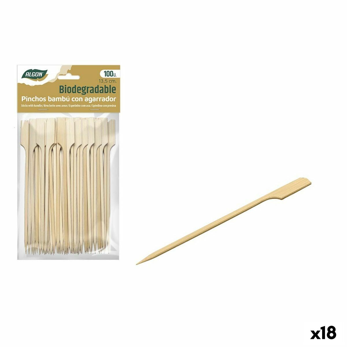 Grillivarrassarja Algon Bamboo 100 kpl 13,5 cm (18 yksikköä)