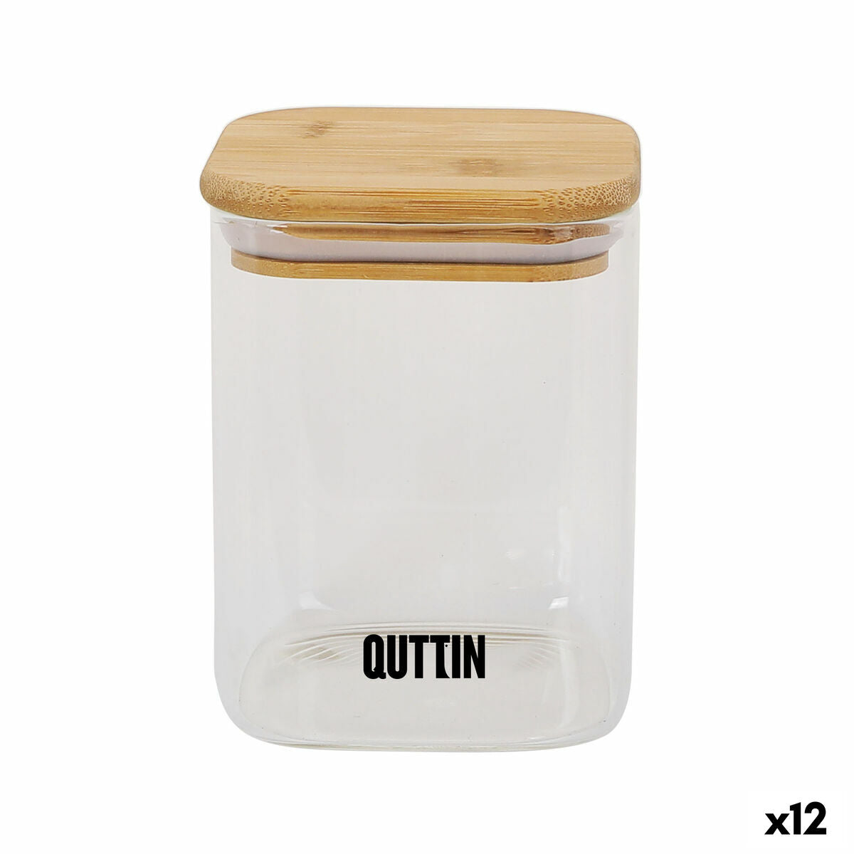 Ruoan säilytysastia Quttin Bamboo Borosilicate Glass 480 ml (12 yksikköä)