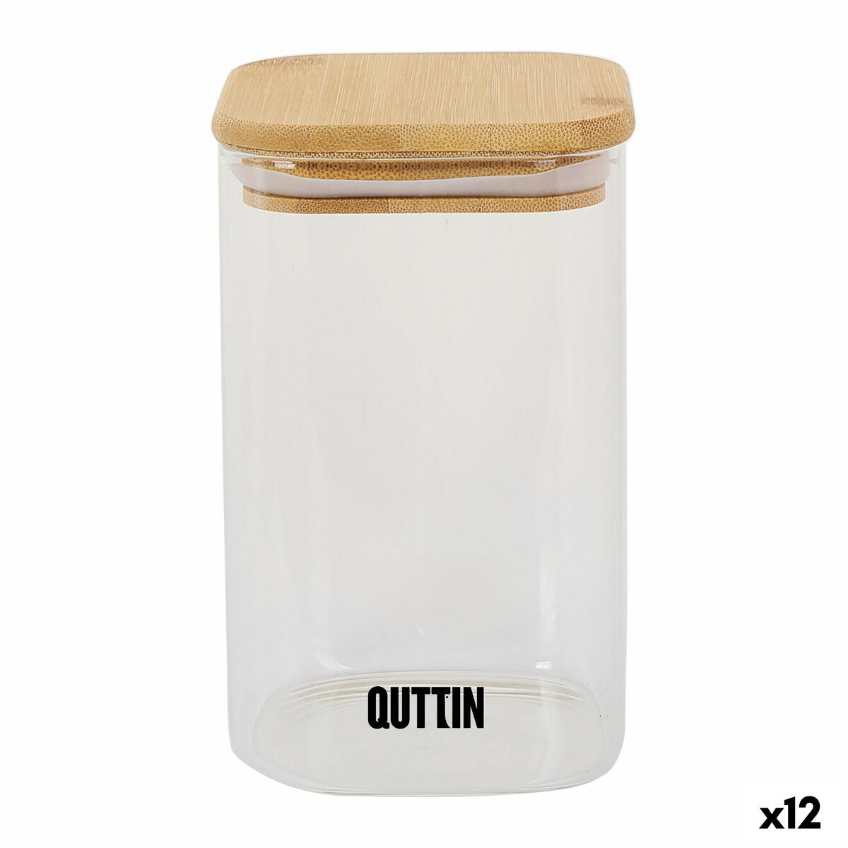 Ruoan säilytysastia Quttin Bamboo Borosilicate Glas 720 ml (12 yksikköä)