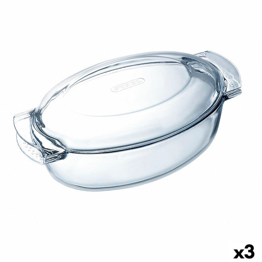 Uuniastia Pyrex Classic Vidrio läpinäkyvä lasi soikea 39 x 23 x 15 cm Kannen (3 kpl)